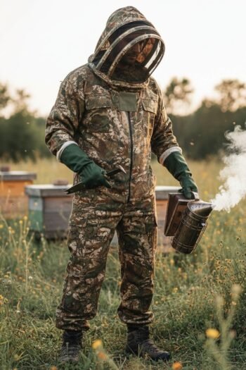 camouflage beekeeper suit