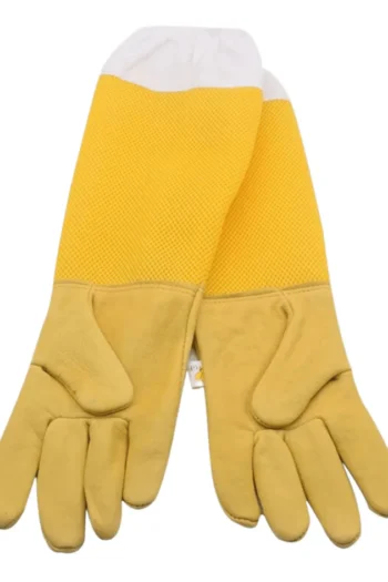 yellow beekeeping protective gloves breathable